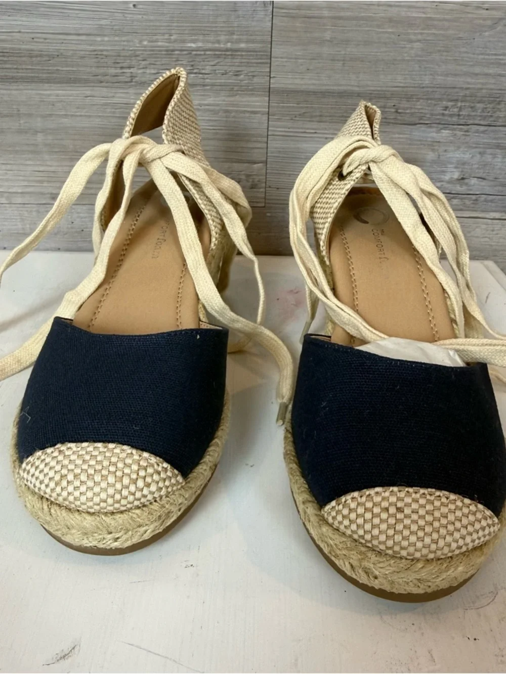 Journee Collection Monte Wedge Heel Espadrille Sandals - Blue - Size 5.5